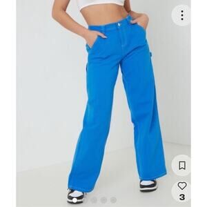 Garage‎ Carpenter Utility Workwear Wide Leg Cargo Streetwear Pants Blue Size 1